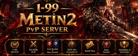 ⚔️ 1-99.net | Saf Old School PvP Macerası Baş - Metin2 PvP Server Banner | Oldschool | Max Lv 99