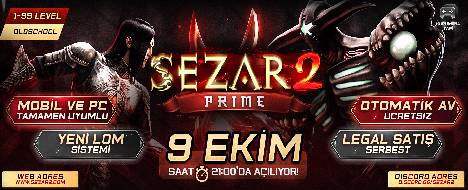 PC & MOBİL UYUMLU Sezar2 9 EKİM'de açılıyor! - Metin2 PvP Server Banner | Oldschool | Max Lv 99